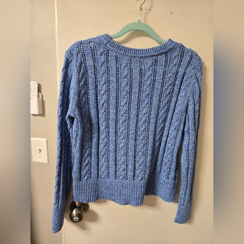 Talbots Light Blue Textured Sweater - Picture 4 of 5